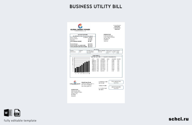 скачать цифровой шаблон счета за коммунальные услуги в Индонезии Global Energy P